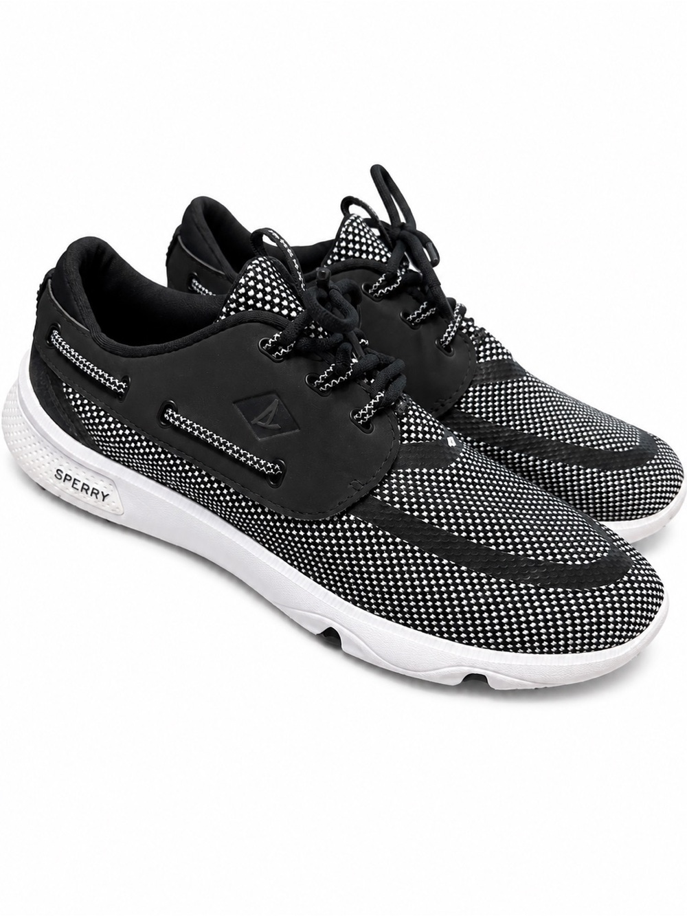Sperry Women’s Size 10 M Black & White Mesh Sneakers Boat Shoes STS9896